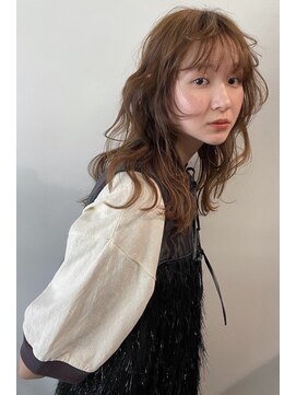 ニール シトロン 名古屋 伏見 丸の内(NEELU citron) 【Neelu_rie】顔周りレイヤー×ナチュラルオレンジカラー