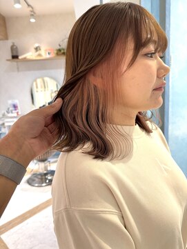 ロンド ストラーダ 心斎橋(Lond strada) 韓国前髪顔周りロング×インナーグレージュ[心斎橋/髪質改善]