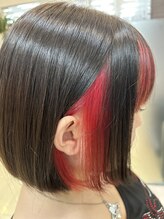 アール ヘアアンドメイク 金目店(R Hair&Make) 切りっぱなしボブ　インナーカラー
