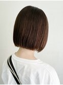横浜タッセルボブショコラブラウン切りっぱなしボブショートボブ