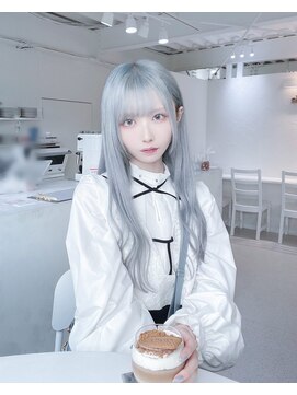 ウィステル(wistell) エクステ/ブリーチ/ハイトーン　水色ロング【wistell】