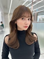 コア 銀座(COA)&nbsp;黒髪/グレーベージュ/レイヤーロング/前髪パーマ/アレンジの神