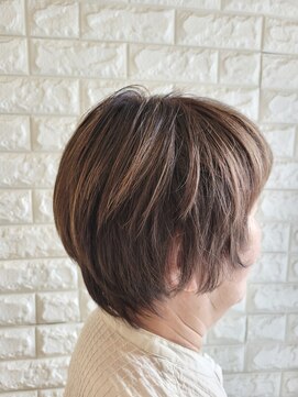 松本平太郎美容室 国立店 50代60代70代×ショートレイヤー×イノアカラー×ハイライト