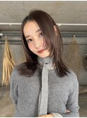 ミディアムレイヤー/透明感アッシュブラウン/表参道