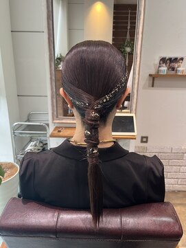 タイトポニー/編み下ろし/タイトスタイル　