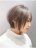 大人ショート/縮毛矯正/学割U24/ブルーカラー/くすみベージュ
