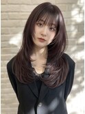 レイヤーカット/ワインレッド/髪質改善カラー