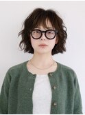 天神大名今泉ボブミディアムパーマ小顔レイヤー顔まわりカット