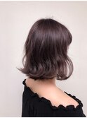モーヴカラー×カシスブラウン×フェザーボブディ