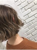 ハイライトグラデーションミルクティーベージュくびれヘア