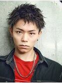 ツーブロック刈り上げツイストスパイキーショート