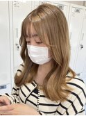 ミルクティーベージュダブルカラーケアブリーチインナーカラー