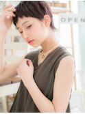 大人かわいい黒髪くすみカラーショートウルフh2越谷30代40代!