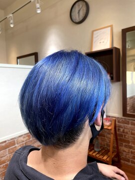 モダム(MODAM) ダブルレイヤーカラーFUSIONIST×スロウカラーBLUE/髪質改善