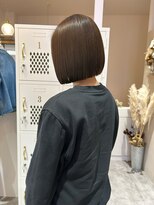 アンユヘアー 与野駅前店(unu.hair)&nbsp;切りっぱなしボブ/ストレート/オリーブグレー