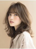 アプリコットオレンジハイライトカラーサーフカール夏くびれヘア