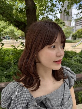 サル(saru) #顔周りレイヤー × #ピンクベージュ