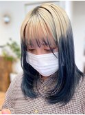 似合わせ裾グラデーションカラー◇ブルーカラー・裾カラー