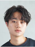 メンズシャドウパーマ大人色気清潔感ビジネス対応ナチュラル