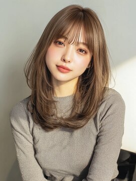 カノエ 福岡香椎店(canoe) ベージュカラー 顔周りレイヤー 前髪カット 髪質改善 20代