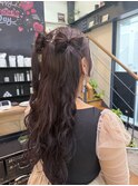 リボンヘアアレンジ