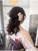 卒業式の袴ヘア＊お着物に映える大人可愛いハーフアップ