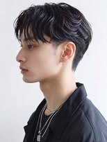 ヘアメイク アージュ 天神西通り店(HAIR MAKE age) 波巻きパーマ ツーブロック ニュアンスマッシュ ウェット 黒髪