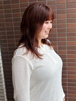 ヒントステーション(HINTSTATION)&nbsp;〈浅草美容室〉ミディアムパーマ/オレンジブラウン