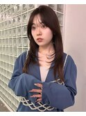 くびれレイヤー/オリーブベージュ/顔周り/シースルー/横浜+