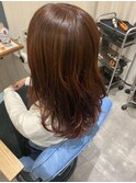 チェリーブラウン×ハイライトグラデーション