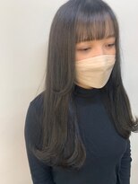 モルニ(MORNI)&nbsp;髪質改善トリートメント_マロンベージュ Aラインボブ かきあげ