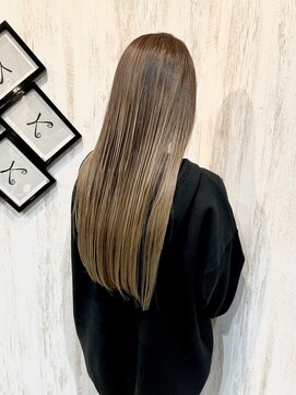 セプトヘア(sept hair) バレイヤージュグレージュカラー