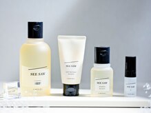 髪に使うものには徹底的にこだわっています。※現在Open記念としてSEE/SAWのミニギフトのプレゼント企画中