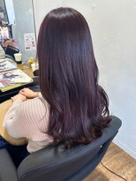 〇ラベンダーブラウン ブリーチなし ピンクラベンダー 艶カラー