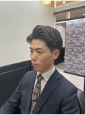 オールバック/パーマ/30代/田町/床屋/理容室/ビジネスマン