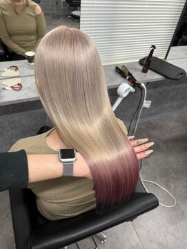 ニューワン バイ ネイバー 立川(Newone by neighbor) レイヤーカットナチュラルハイトーンデザインカラー[立川駅]