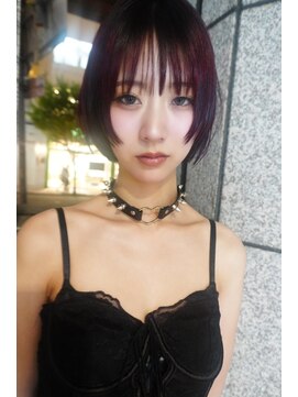 キジ(KIJI) レイヤーボブ/ミニボブ/レッド/ワインレッド/ワイドバング