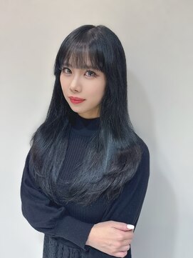 アース 恵比寿店(HAIR&MAKE EARTH) 透明感と艶のあるブルーブラックヘア♪