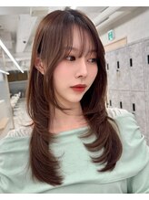 「巻く？乾かす？」で選べるレイヤー［前髪カット/ブリーチなしダブルカラー/レイヤーカット/ボブ/韓国］