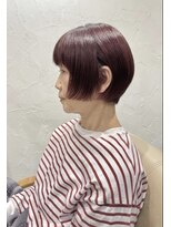 ファヴォリ(favori)&nbsp;【favori 自由が丘】ショートボブ　ピンクカラー　白髪ぼかし