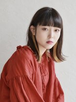 サロウィン 名古屋(SALOWIN) 切りっぱなしロブ×抜きっぱなしイヤリングカラー