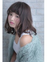 ヘアーアートシフォン 川口東口店(hair art chiffon) グレージュ&スポンテニアスなフリンジバングマッシュミディ川口