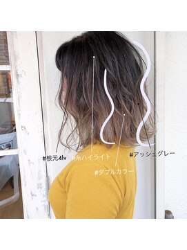 スーベニール(souvenir) ■白髪対応■3Dハイライト バレイヤージュ ミルクティーカラー