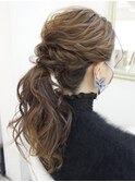 ウェーブ ポニーテール ヘアセット