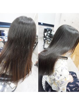 ヘアテリア リュウ 大塚(hair teria ryu) 面を整えてツヤ髪・表面髪質改善ストレート&艶カラー