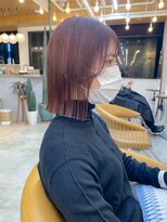 ロンドシエル 横浜(Lond ciel)&nbsp;韓国おくれ毛×切りっぱなしボブ【久保田夢美】横浜ピンクカラー