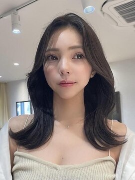 ロンドシェリ 仙台(Lond Cheri) 斜めバング/前髪/顔周りレイヤーグレージュカラー韓国ヘア[仙台]