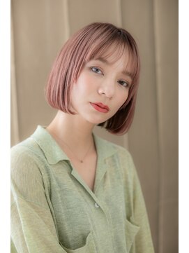 カバーヘアアンドスパ ブリス 浦和(COVER HAIR&SPA bliss) 外国人風ベビーピンクベージュ前下がりボブ311Y浦和20代30代40代