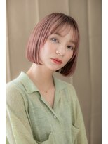 カバーヘアアンドスパ ブリス 浦和(COVER HAIR&SPA bliss) 外国人風ベビーピンクベージュ前下がりボブ311Y浦和20代30代40代