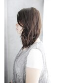 韓国ボブレイヤーロンググレーベージュ黒髪質改善前髪パーマ/089